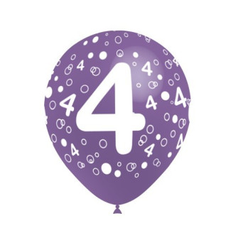 Globo Látex de Número 4 8 Unidades R12 de 30 Centímetros 100% Biodegradable