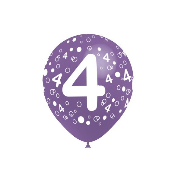 Globo Látex de Número 4 8 Unidades R12 de 30 Centímetros 100% Biodegradable