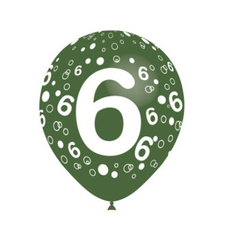 Globo Látex de Número 6 8 Unidades R12 de 30 Centímetros 100% Biodegradable