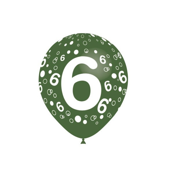 Globo Látex de Número 6 8 Unidades R12 de 30 Centímetros 100% Biodegradable