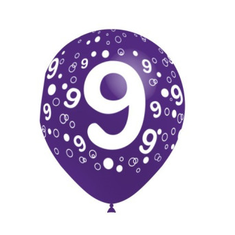 Globo Látex de Número 9 8 Unidades R12 de 30 Centímetros 100% Biodegradable