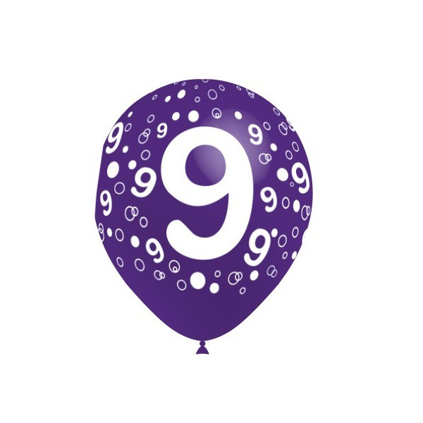 Globo Látex de Número 9 8 Unidades R12 de 30 Centímetros 100% Biodegradable