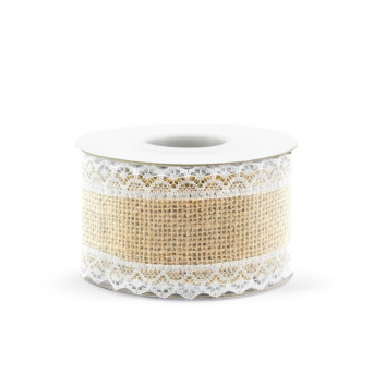 Cinta de Yute con Puntilla de 5 x 500 Centímetros