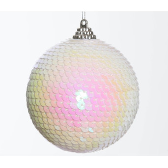 Bola de 50 Milímetros con Lentejuelas de color Blanco