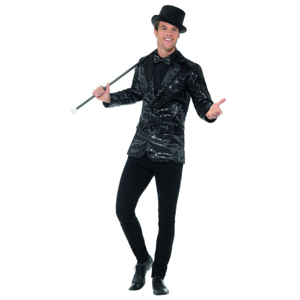 Chaqueta de Lentejuelas de color Negro para Adulto