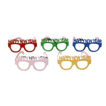 Gafas de Happy New Year de 14,5 x 7 Centímetros Varios Colores