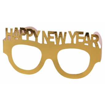 Gafas de Happy New Year de 14,5 x 7 Centímetros de color Oro