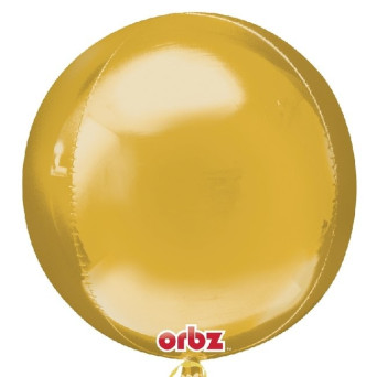 Globo Orbz de 40 Centímetros de color Oro Metalizado
