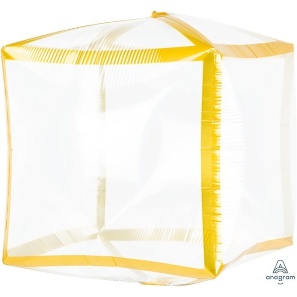 Globo Cubo Transparente con Filo de Oro
