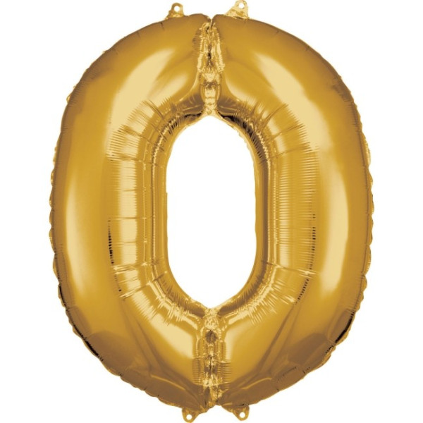 Globo Foil de Número 0 de 86 Centímetros de color Oro