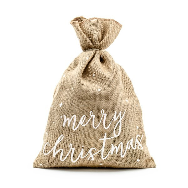 Saco de Yute Merry Christmas de 30 x 42 Centímetros