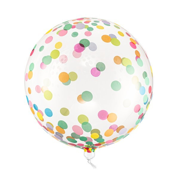 Globo Orbz de 40 Centímetros con Confeti Multicolor