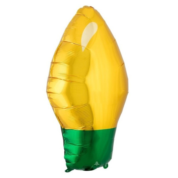 Globo Foil de Bombilla Dorada de 27 x 55 Centímetros