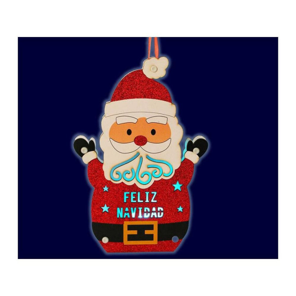 Papá Noel Luminoso de Feliz Navidad de 24 Centímetros