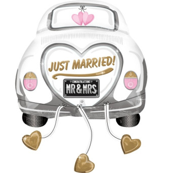 Globo Foil de Coche Just Married de 58 x 79 Centímetros