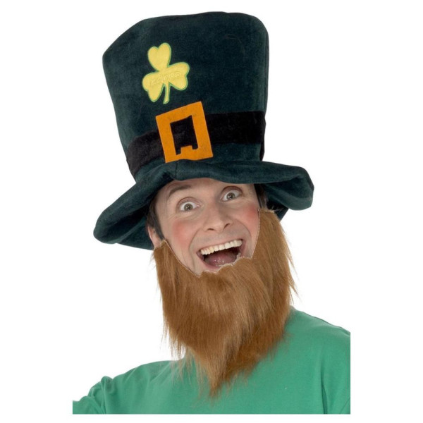 Sombrero con Barba de Duende Leprechaun de San Patrick´s Day para Adulto