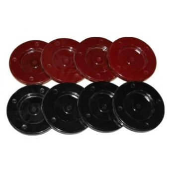 Discos de Shuffleboard 4 Rojas y 4 Negras