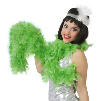 Boa de Plumas de color Verde de 1,80 Metros y 40 Gramos