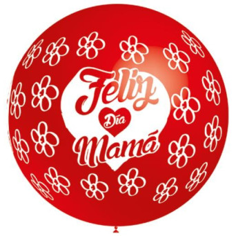 Globo Látex de Feliz Día Mamá R24 de 60 Centímetros 100% Biodegradable