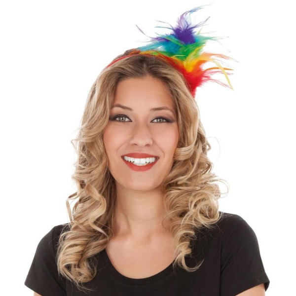 Diadema de Pluma Rainbow para Adulto