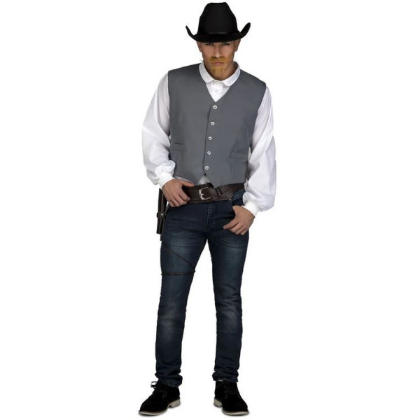 Chaleco de Vaquero de color Gris para Adulto