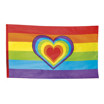 Bandera de Rainbow con Corazón de 90 x 150 Centímetros