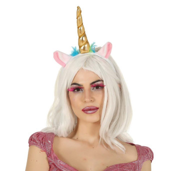 Diadema de Unicornio de color Oro para Adulto