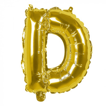 Globo Foil de Letra D de 36 Centímetros de color Oro
