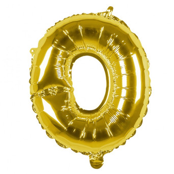 Globo Foil de Letra O de 36 Centímetros de color Oro