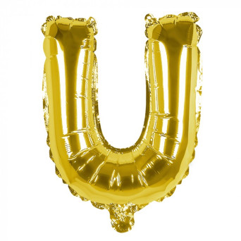 Globo Foil de Letra U de 36 Centímetros de color Oro