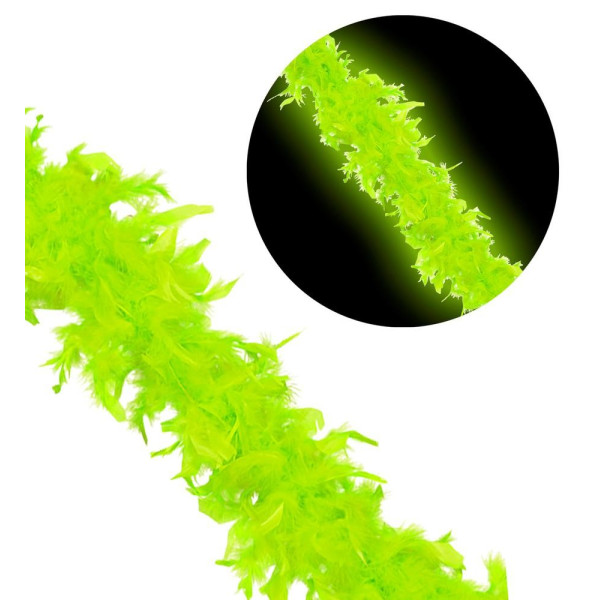 Boa de Plumas de color Verde Fluorescente de 1,80 Metros y 50 Gramos