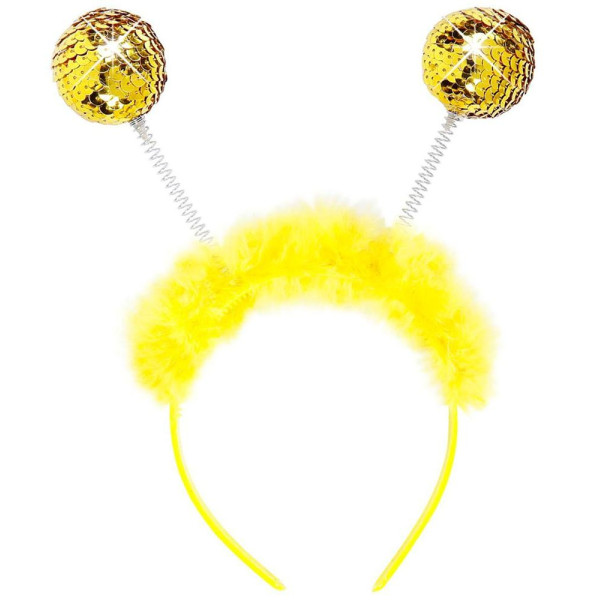 Diadema de Bolas con Lentejuelas de color Oro y Marabú Infantil