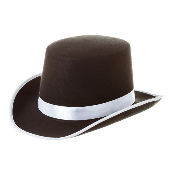 Sombrero de color Negro con Cinta Blanca para Adulto