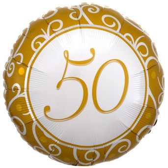 Globo Foil de Número 50 de 45 Centímetros