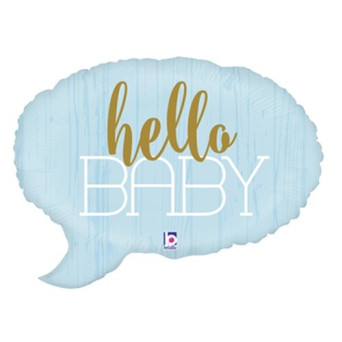 Globo Foil de Hello Baby Azul de 60 Centímetros