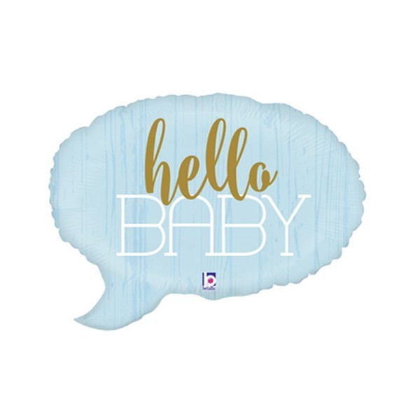 Globo Foil de Hello Baby Azul de 60 Centímetros