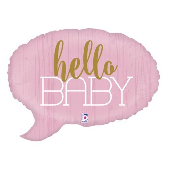 Globo Foil de Hello Baby Rosa de 60 Centímetros