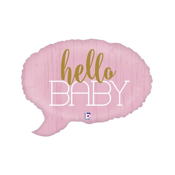 Globo Foil de Hello Baby Rosa de 60 Centímetros