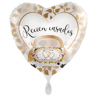 Globo Foil de Recien Casados Coche de 43 Centímetros