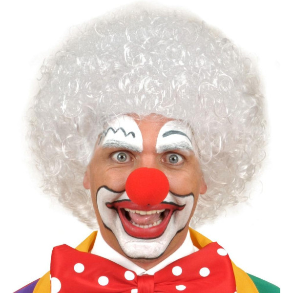 Peluca Blanca de Payaso para Adulto