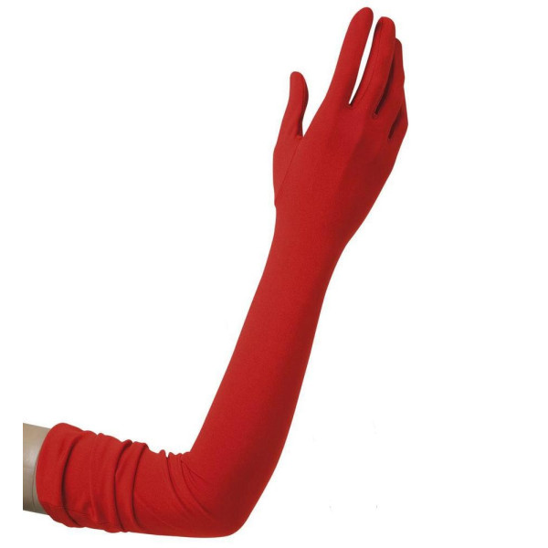 Guantes de Elestano de color Rojo de 60 Centímetros para Adulto