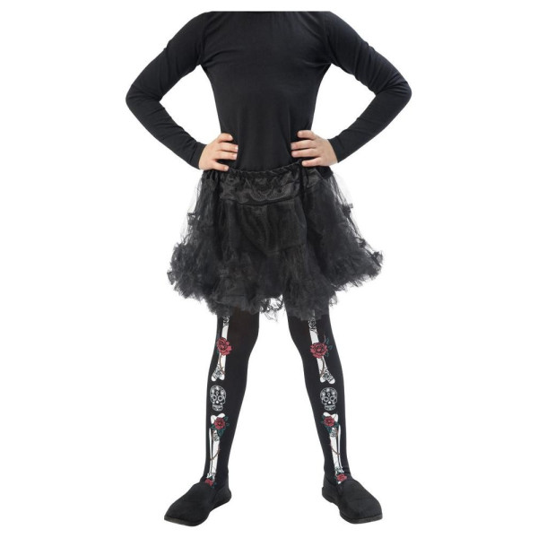 Pantis de color Negro del Día de los Muertos Mexicano Infantil