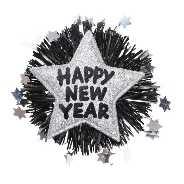 Broche de Happy New Year de color Plata
