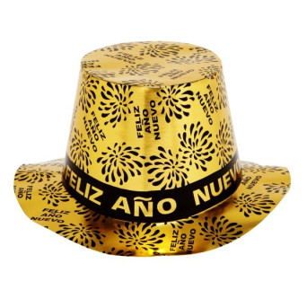 Sombrero de Feliz Año Nuevo de color Oro para Adulto