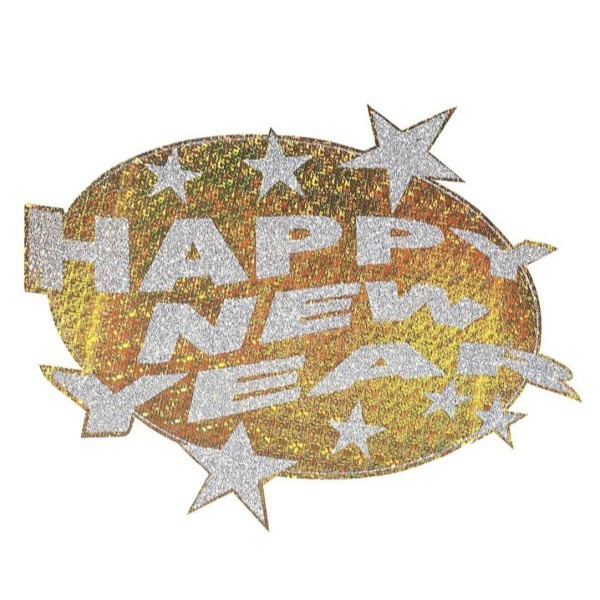 Colgante de Happy New Year de 50 Centímetros de color Oro