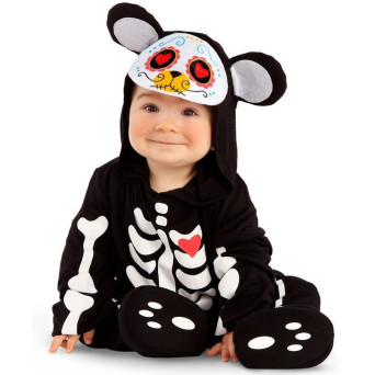 Disfraz de Osito del Día de los Muertos Mexicano para Bebé