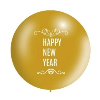 Globo Látex de Happy New Year R24 de 60 Centímetros 100% Biodegradable