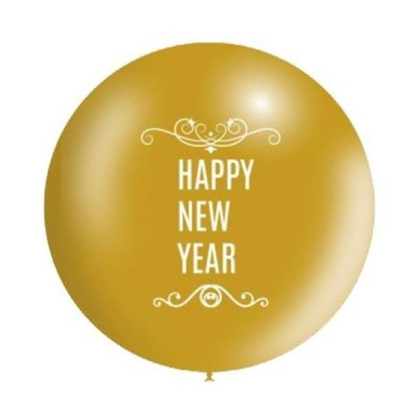 Globo Látex de Happy New Year R24 de 60 Centímetros 100% Biodegradable