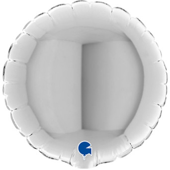 Globo Foil de Circulo de 45 Centímetros de color Plata