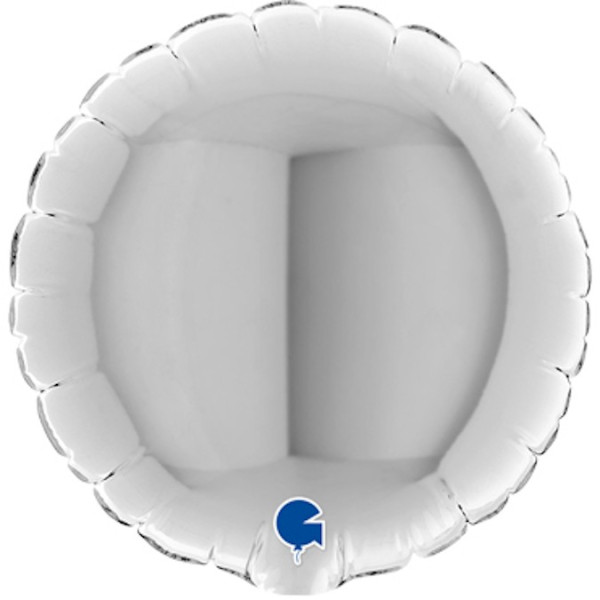 Globo Foil de Circulo de 45 Centímetros de color Plata